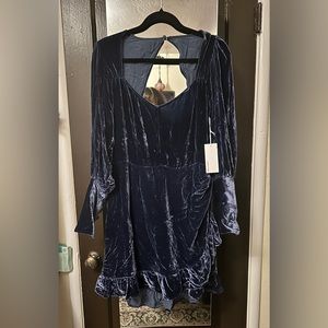 Blue velvet Reformation Dress